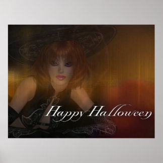 Fall Hexe - glückliches Halloween-Print Poster