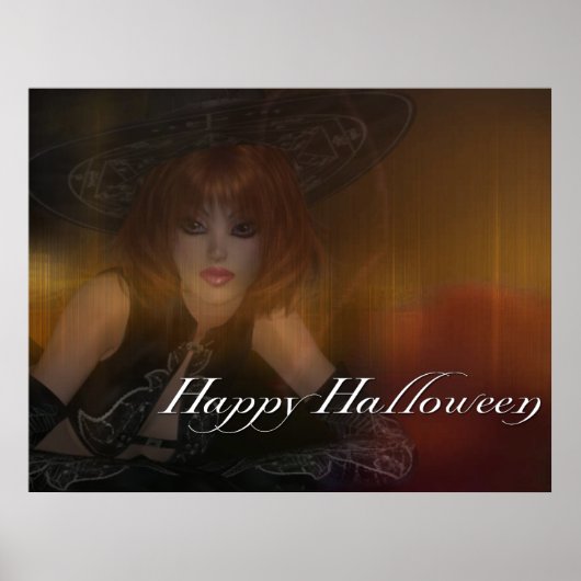 Fall Hexe - glückliches Halloween-Print Poster (Vorne)