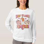 Fall Hey Kürbis niedlich Retro Girly T-Shirt (Vorderseite)