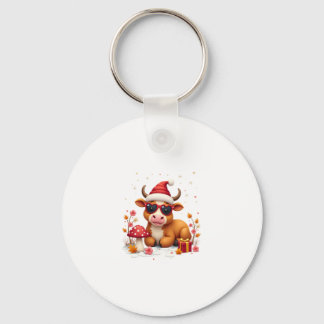 Fall Highland Cow Pumpkin Bow Christmas Girls Kids Schlüsselanhänger