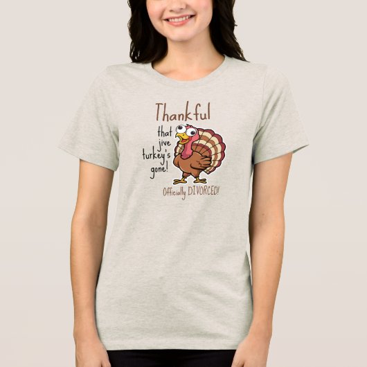 Fall Holiday Funny Scheidung Tri-Blend Shirt (Vorderseite)
