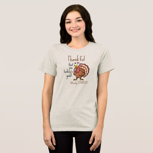 Fall Holiday Funny Scheidung Tri-Blend Shirt (Vorderseite voll)