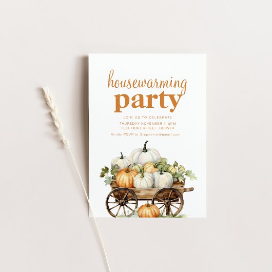 Fall Housewarming Party Einladung mit Pumpkins