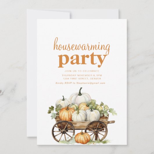 Fall Housewarming Party Einladung mit Pumpkins (Vorderseite)