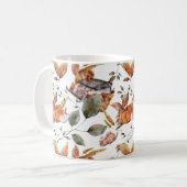 Fall Hütte Bauernhof Erntedank Floral Pumpkin Kaffeetasse (Vorderseite Links)