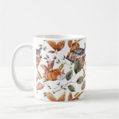 Fall Hütte Bauernhof Erntedank Floral Pumpkin Kaffeetasse (Links)