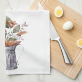 Fall Hütte Taupe Mum Kupfer Blüte Geschirrtuch (Viertel Falte)