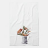 Fall Hütte Taupe Mum Kupfer Blüte Geschirrtuch (Vertikal)