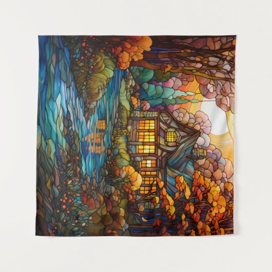 Fall-Hütte Wandteppich (Vorderseite (Horizontal))