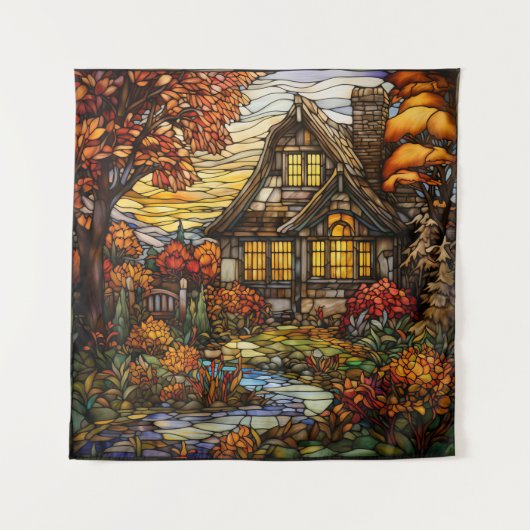 Fall-Hütte Wandteppich (Vorderseite)
