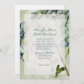 Fall Hydrangea Green and Blue Wedite Einladung (Vorne/Hinten)