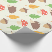 Fall-Igels-Muster Geschenkpapier (Ecke)