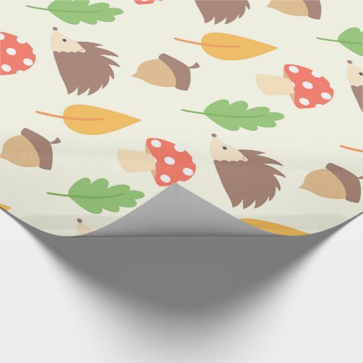 Fall-Igels-Muster Geschenkpapier (Ecke)