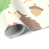 Fall-Igels-Muster Geschenkpapier (Rolleneckpunkt)