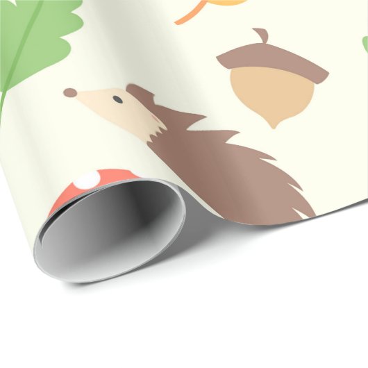 Fall-Igels-Muster Geschenkpapier (Rolleneckpunkt)