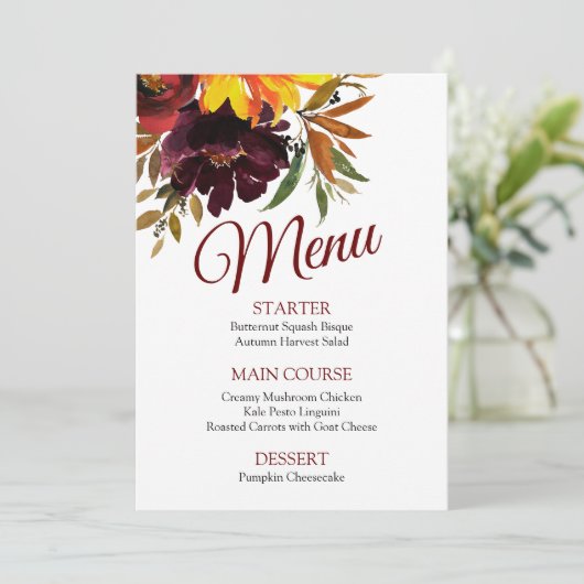 Fall im Menü Liebe Menükarte (Stehend Vorderseite)