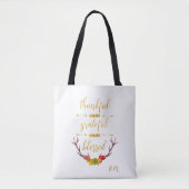 Fall Imitate Gold Dankbarkeit gesegnete Script Tasche (Vorderseite)