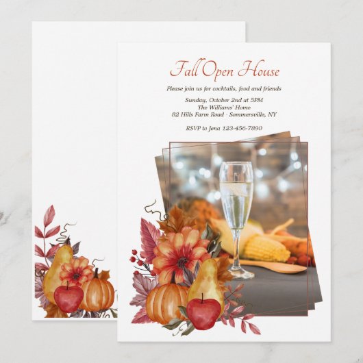 Fall Impression Foto Open House Einladung (Vorne/Hinten)