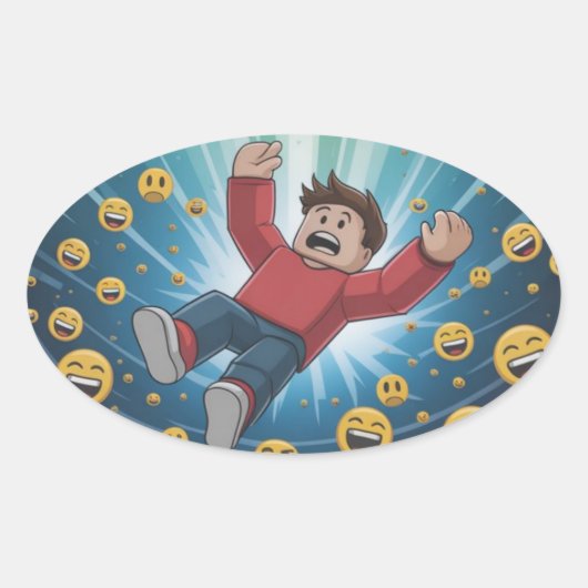 Fall in bubble  ovaler aufkleber (Vorderseite)