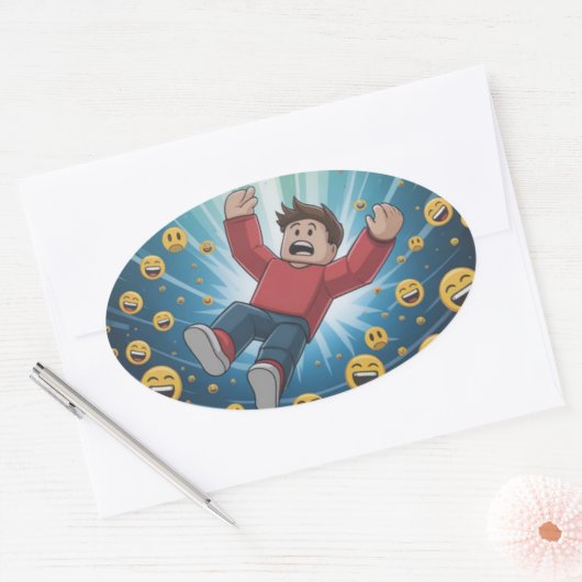 Fall in bubble  ovaler aufkleber (Umschlag)