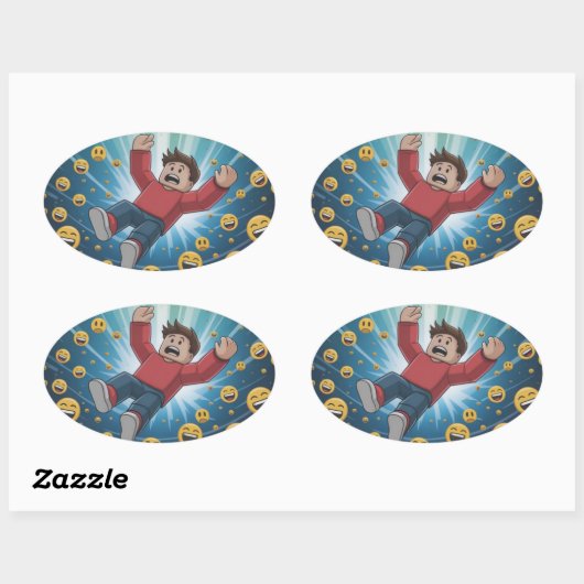 Fall in bubble  ovaler aufkleber (Blatt)