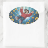 Fall in bubble  ovaler aufkleber (Tasche)