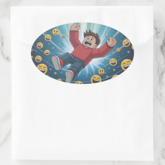 Fall in bubble  ovaler aufkleber (Tasche)