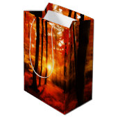 Fall in der Backwoods Medium Gift Tasche Mittlere Geschenktüte (Rückseite Schrägansicht)