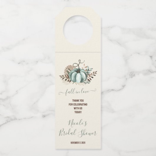 Fall in der Liebe, Blue Pumpkin, Blumenkürbis, Bra Flaschenanhänger (Vorderseite)