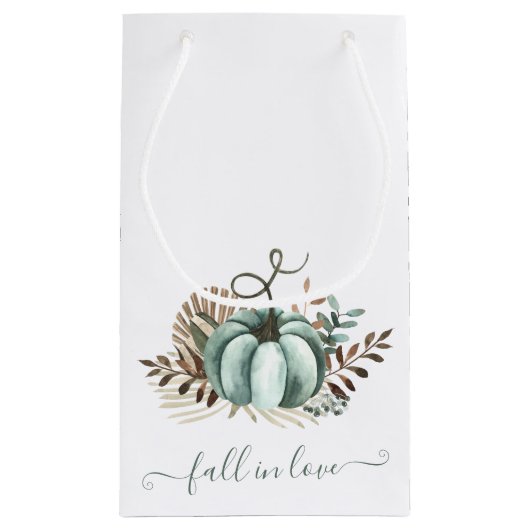 Fall in der Liebe, Blue Pumpkin, Blumenkürbis, Bra Kleine Geschenktüte (Rückseite)