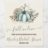 Fall in der Liebe, Blue Pumpkin, Blumenkürbis, Bra Weinetikett (Einzelnes Label)