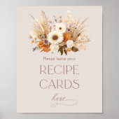 Fall in der Liebe Boho Brautparty Rezept Karte Poster (Vorne)