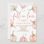 Fall in der Liebe Elegantes rosa Pumpkin Brautpart Einladung (Vorderseite)