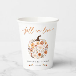 Fall in der Liebe Floral Pumpkin Baby Dusche Pappbecher