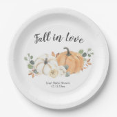 Fall in der Liebe Floral Pumpkin Papierplatte Pappteller (Vorderseite)