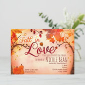 FALL IN DER LIEBE Herbstdusche Einladungen (Stehend Vorderseite)
