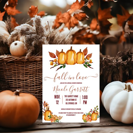 Fall in der Liebe, Orange Pumpkin, Blumenkohl, Bra Einladung