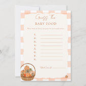 Fall in der Liebe Raten Sie die Baby Food Game Car Einladung (Vorderseite)
