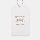 Fall in der Liebe Rustikaler Eleganter Kürbis Geschenkanhänger (Rückseite)