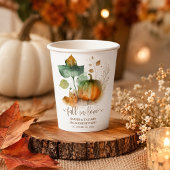 Fall in der Liebe Rustikaler Eleganter Kürbis Pappbecher