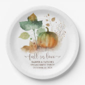 Fall in der Liebe Rustikaler Eleganter Kürbis Pappteller (Vorderseite)