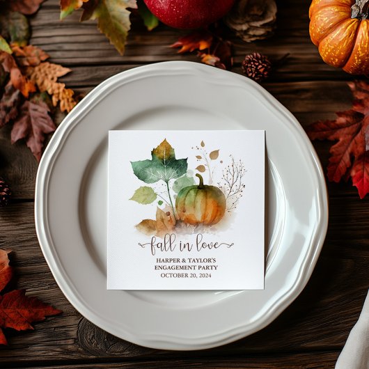 Fall in der Liebe Rustikaler Eleganter Kürbis Serviette