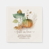Fall in der Liebe Rustikaler Eleganter Kürbis Serviette (Vorderseite)