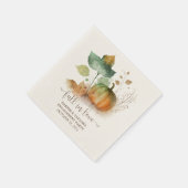Fall in der Liebe Rustikaler Eleganter Kürbis Serviette (Ecke)