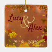 Fall-in In Love Wedding or Anniversary Ornament  (Rückseite)