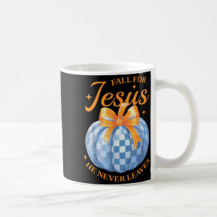 Fall in Jesus' Liebe Er Verlässt Nie Süße Kürbis H Kaffeetasse