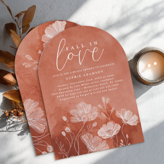 Fall in Liebe Arted Brautparty Einladung