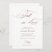 Fall in Liebe Ausgereiftes Skript-Brautparty Einladung (Vorne/Hinten)