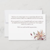 Fall in Liebe Babydusche boho Kürbis danke (Rückseite)