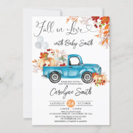 Fall in Liebe Blue Pumpkin Lieferwagen Truck Baby Einladung